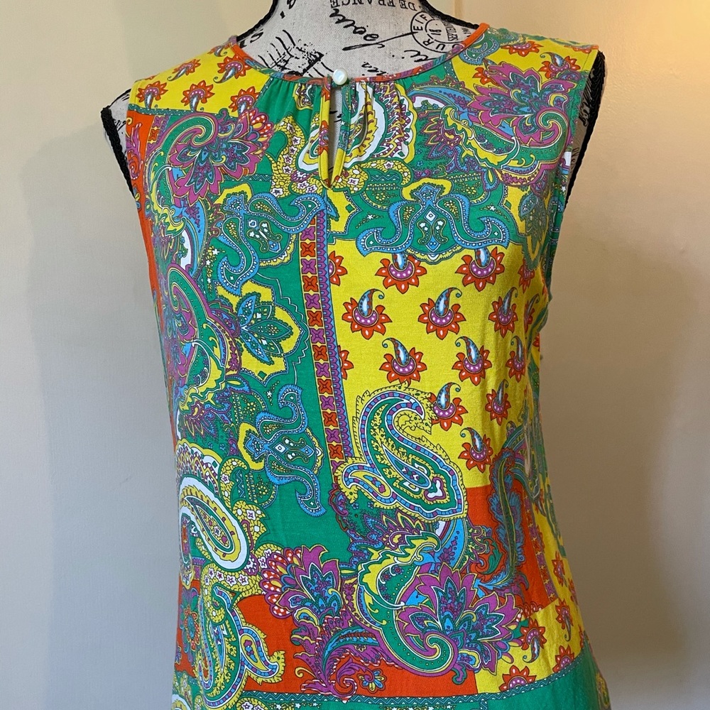 Chaps paisley print sleeveless top sz PM